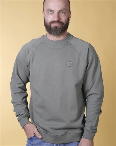 Elsk - Globe Men's Raglan Crewneck Sweatshirt - Castor Grey 